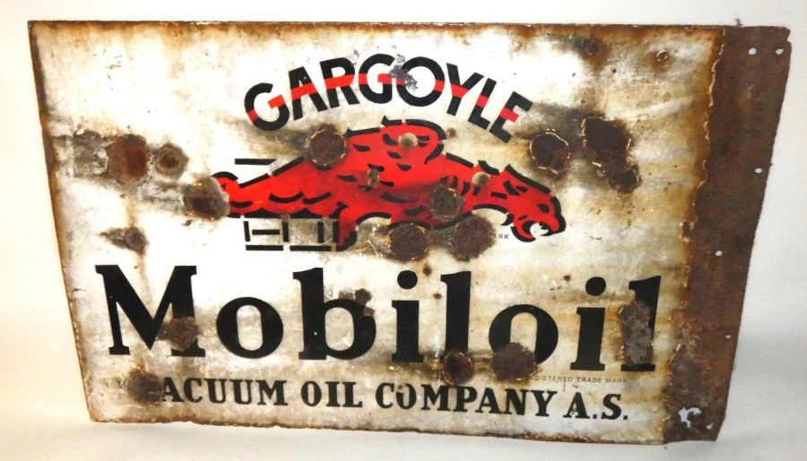 Oboustaraná cedule MOBILOIL GARGOYLE