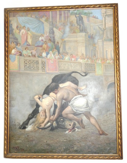Obraz gladiator signováno 1912