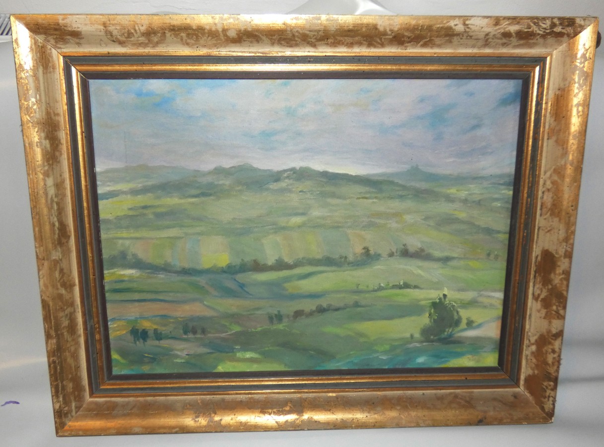 Obraz krajina z Českého Ráje signováno Fořt 1946