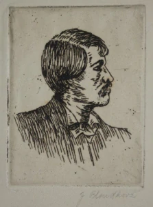 Portrét signováno J.Bloudková