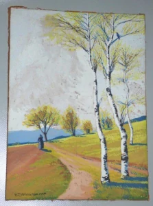 Obraz krajina signováno H.Schellmacher 1937