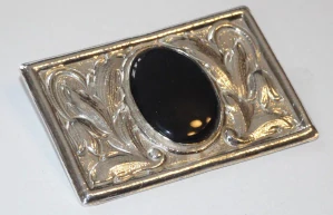 Art deco stříbrná brož
