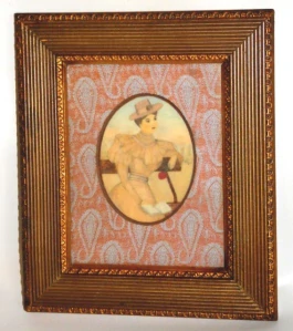 Secesní obraz dívka malba na porcelánu 1900
