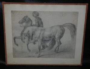 Kresba turek na koni - Johann Elias Ridinger ( 1698 - 1767)