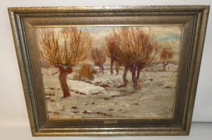 Obraz vrby signováno Stanislav Hudeček (1872 - 1947)