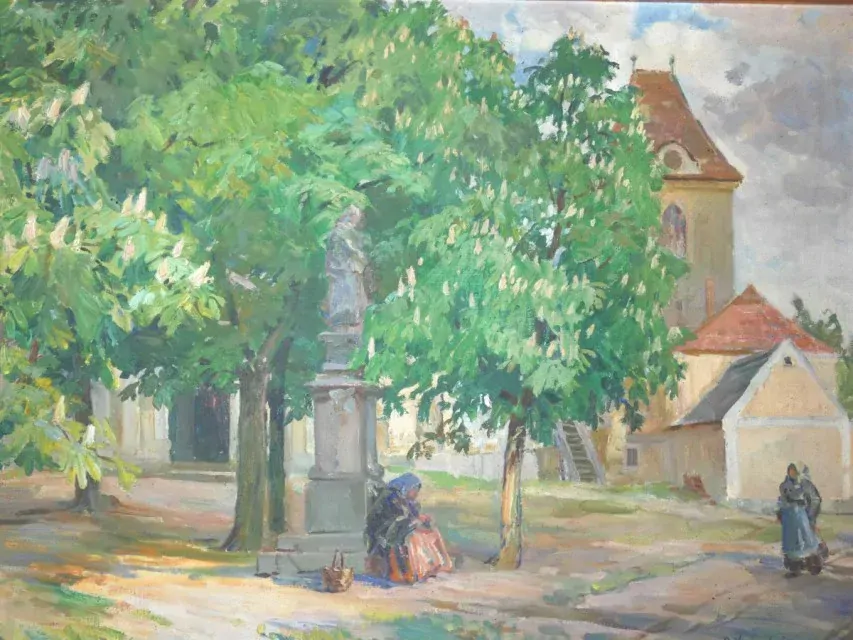 Obraz Mladá Boleslav signováno Božena Voháňková