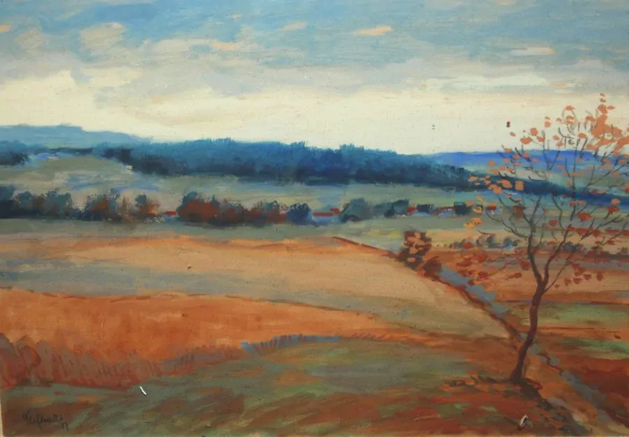 Obraz krajiny signováno 