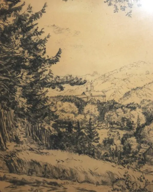 Obraz Náchodský zámek Kramolny signováno Rudolf Beneš