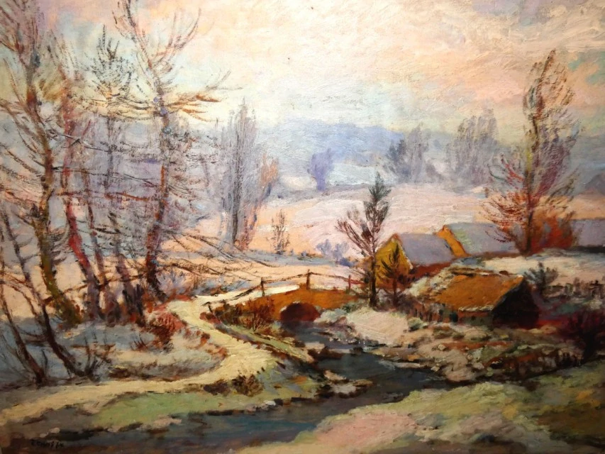 Obraz krajina s potokem signováno J.V.Černý