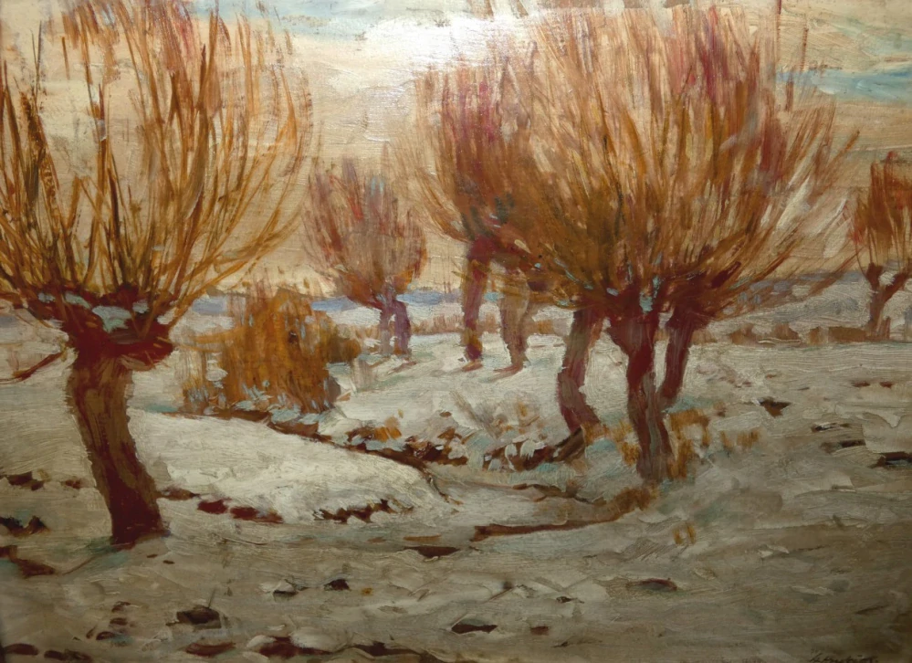 Obraz vrby signováno Stanislav Hudeček (1872 - 1947)