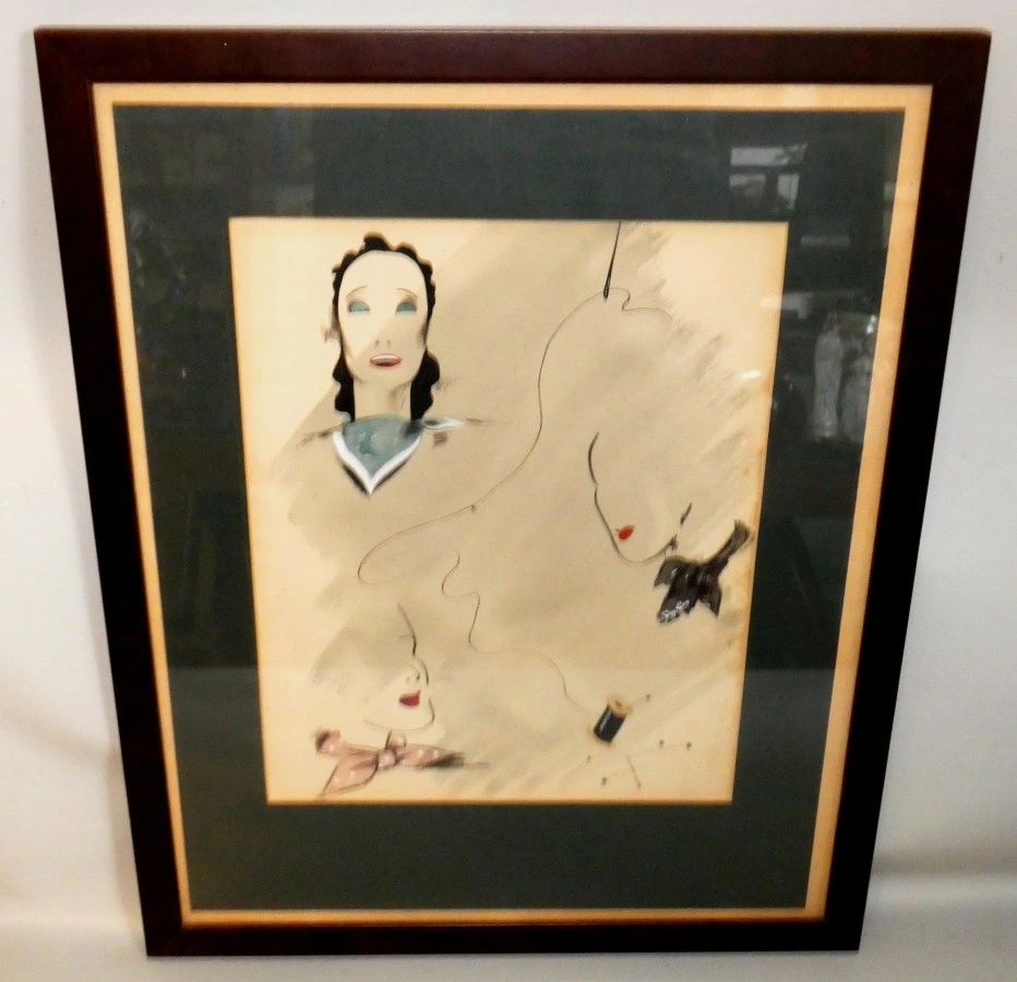 Obraz art deco reklamní kresba sig. Jindřich Krejča 1930
