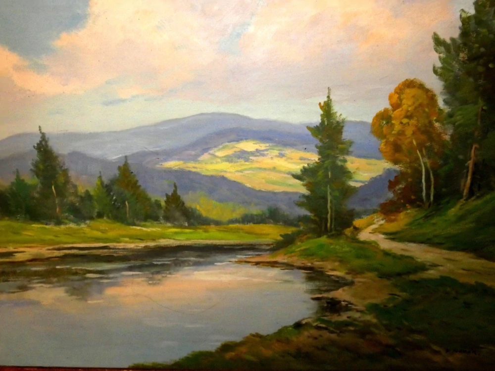 Obraz krajina sig.V. Novák