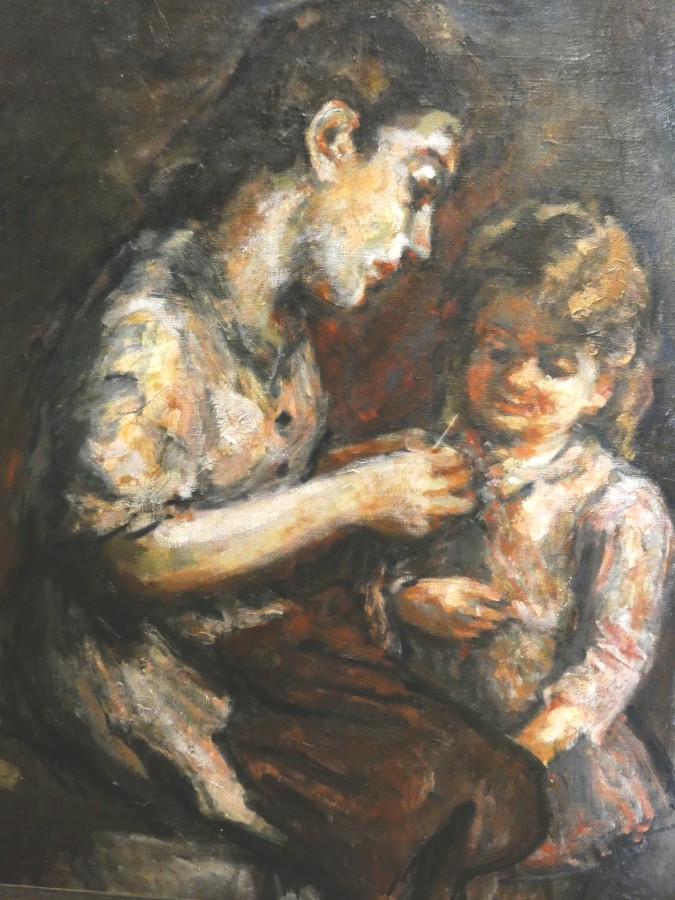 Obraz matka s holčičkou signováno V.Kreisinger 1944