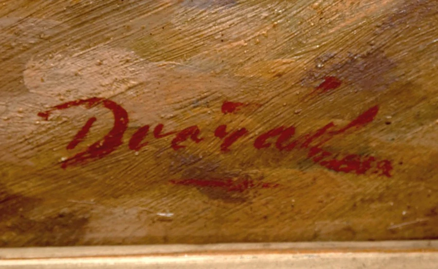 Obraz krávy na poli signováno Dvořák