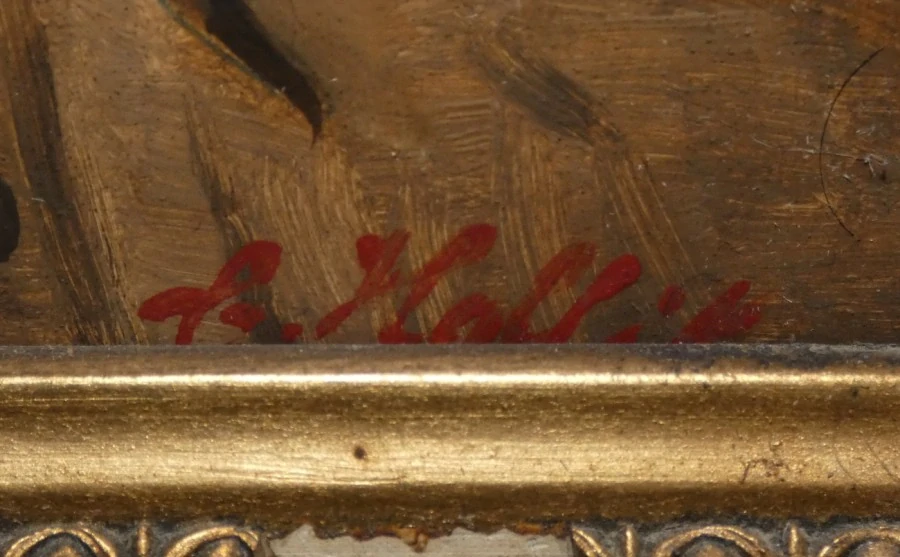 Obraz psi 19.století signováno