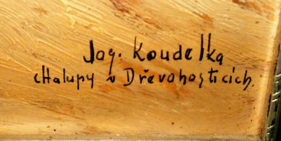 Obraz chalupy v Dřevohosticích signováno Josef Koudelka
