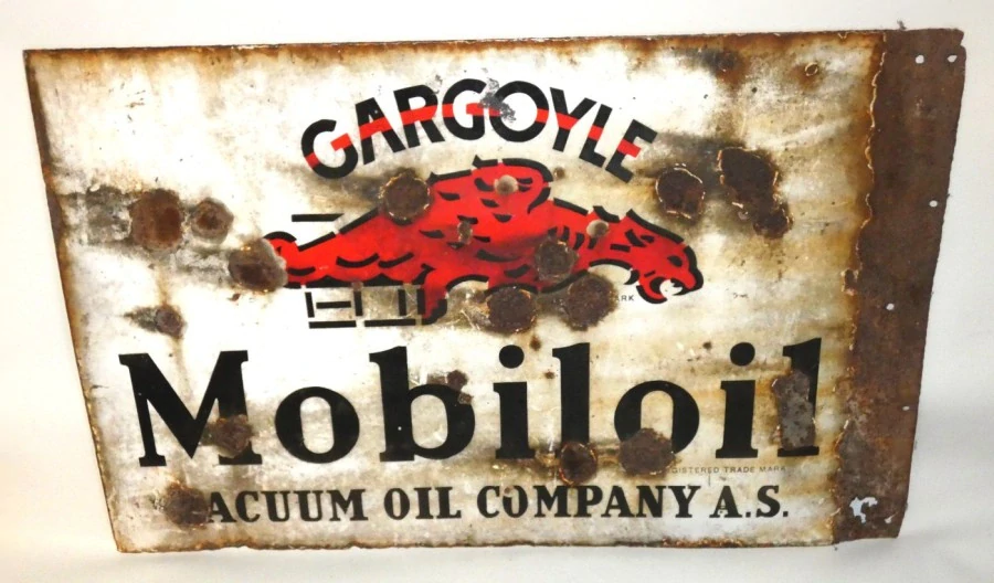 Oboustaraná cedule MOBILOIL GARGOYLE