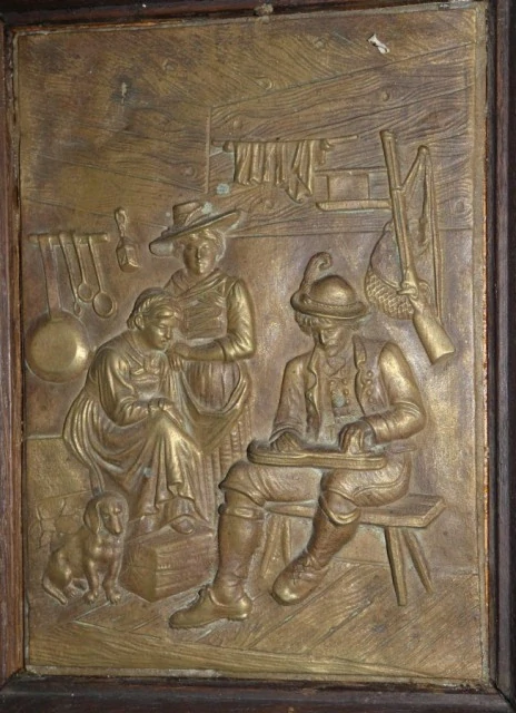 Párové romantické reliefy bronz 19.století