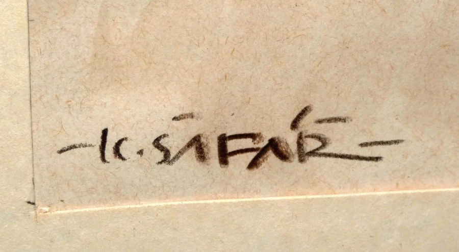 Obraz pohled na Náchodský zámek signováno Karel Šafář