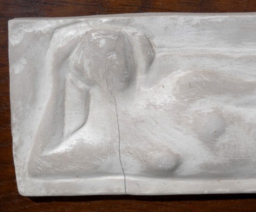 Sádrový relief dívka signováno Jan Kodet