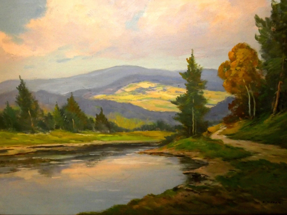 Obraz krajina sig.V. Novák