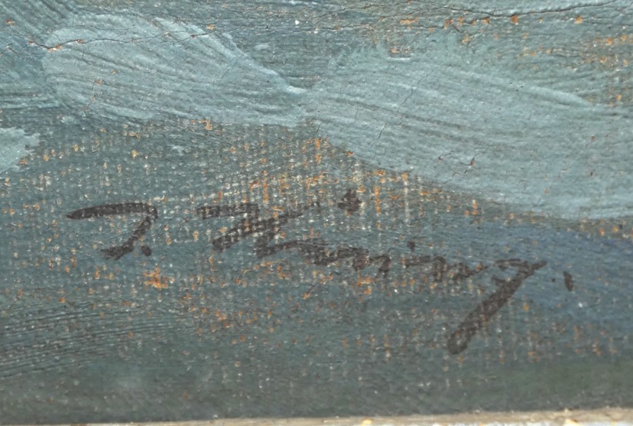 Obraz chalupa signováno J.Koning