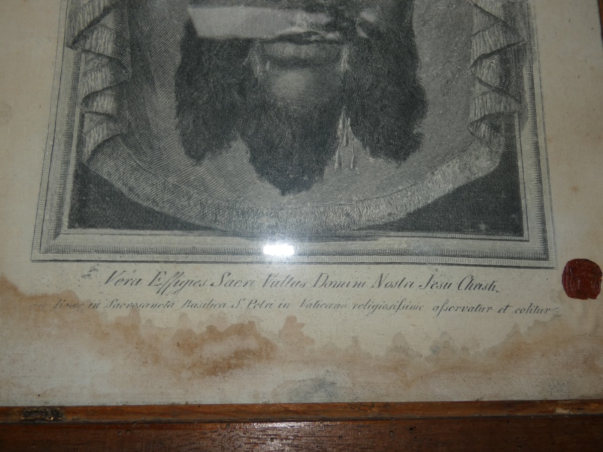 Obraz plačící Kristus papežská pečeť