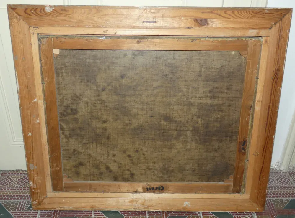 Obraz karjina s jelenem 19.století signováno Valentín Skála