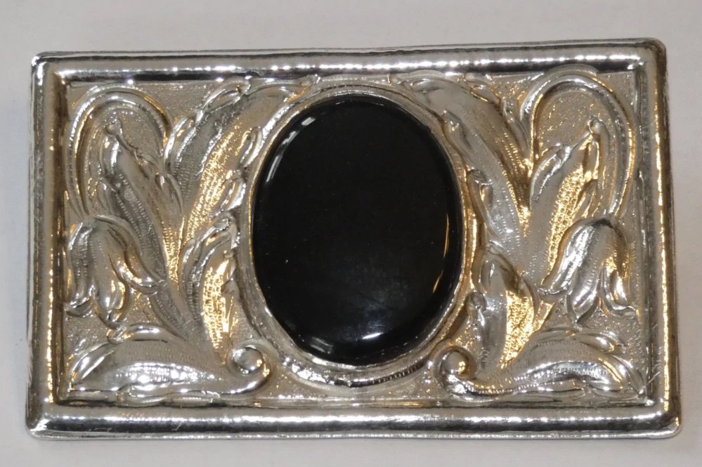 Art deco stříbrná brož