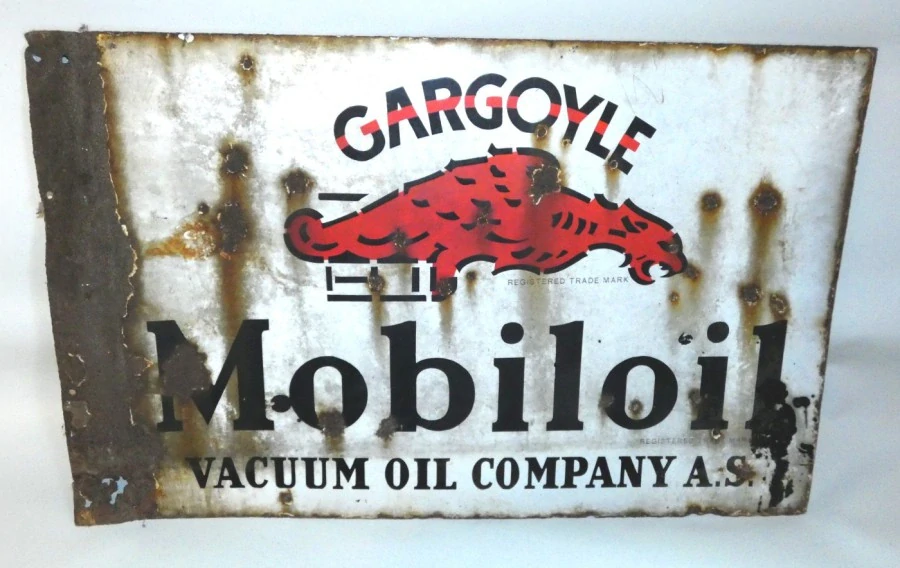 Oboustaraná cedule MOBILOIL GARGOYLE
