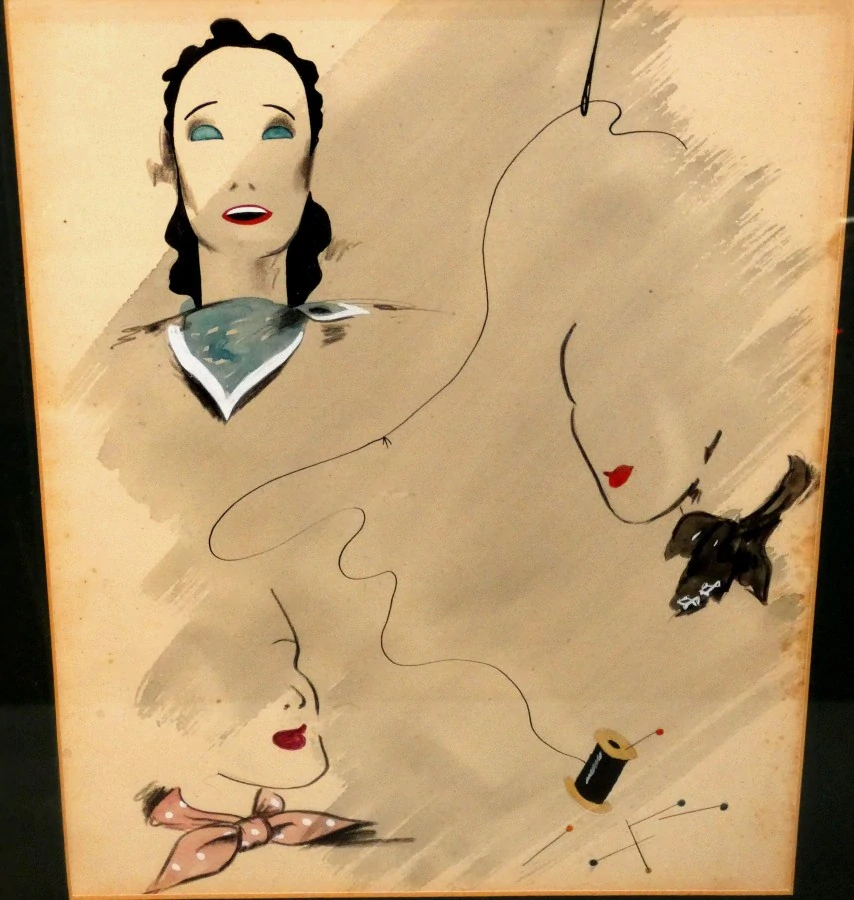 Obraz art deco reklamní kresba sig. Jindřich Krejča 1930