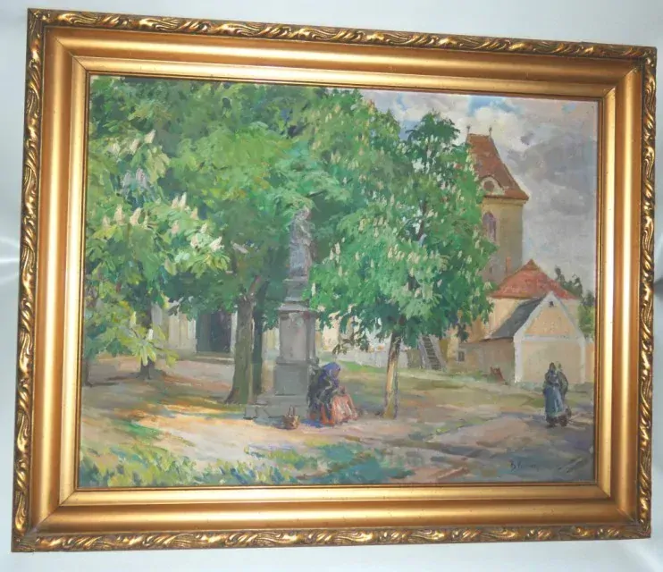 Obraz Mladá Boleslav signováno Božena Voháňková