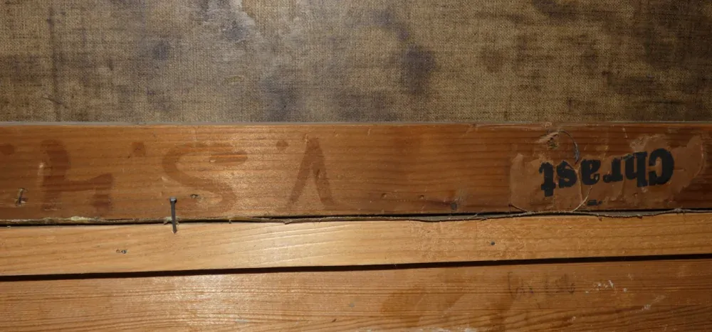 Obraz karjina s jelenem 19.století signováno Valentín Skála