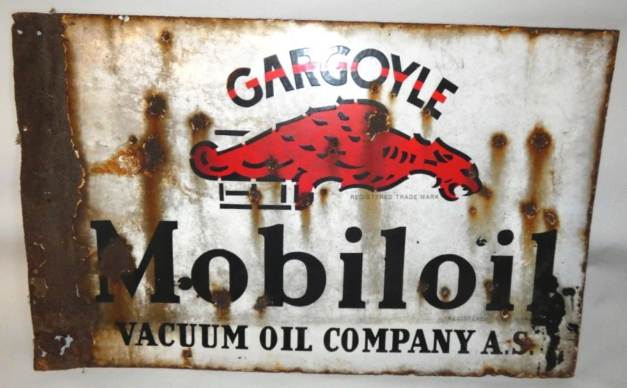 Oboustaraná cedule MOBILOIL GARGOYLE