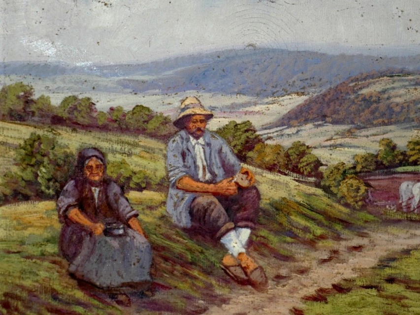 Párové figurální obrazy signované Ladislav Vraný