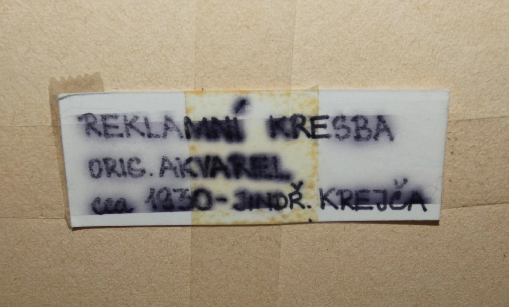 Obraz art deco reklamní kresba sig. Jindřich Krejča 1930
